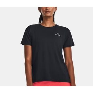 Under Armour Women XL Rush Vanish Energy 2.0 Short Sleeve Black Loose Stretch...